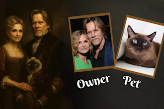 transform your pet or any photo into unique royal style portrait