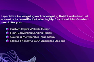 design kajabi online lms course website with landing pages