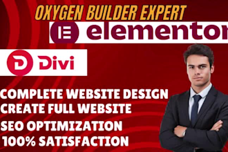 design wordpress  using oxygen builder elementor  divi website redesign
