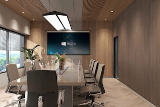 create a conference room super realistic renders and working drawings