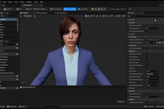 build a 3d character with 3d rigging and do ai integration for webapp API ue5