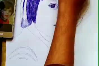 draw ball pen sketch and portrait from your photo through hands