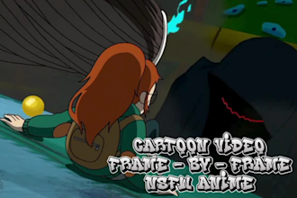 do 2d cartoon video, 2d traditional animation, frame by frame, line art, nsfw