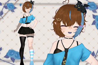 design and rig pro v tuber live2d model 2d vtuber model live2d vtuber vbriger