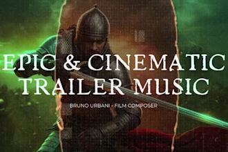 compose epic cinematic trailer music with dramatic impact