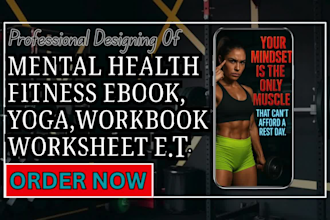 design mental health fitness ebook, worksheet, yoga, workbook
