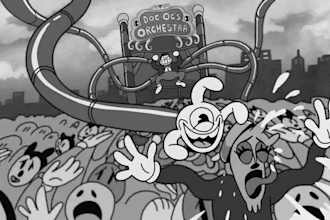 do retro rubber hose animation,1930s vintage cartoon animation, in cuphead style