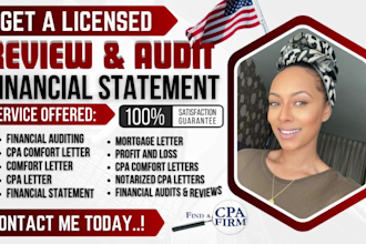 review financial statement CPA comfort mortgage letter profit and loss