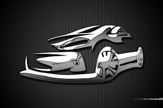 turn the text or logo into a shiny 3d metallic chrome effect