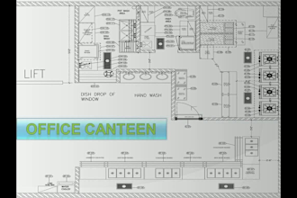 design 2d commercial kitchen for cafe, restaurant and bar