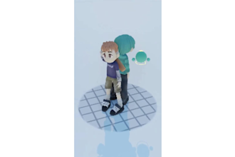 low poly 3d model animation in psx ps2 y2k n64 retro style for VR ar