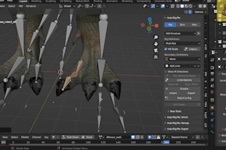 rig 3d quadruped,biped character for wonder dynamic,auto rig pro, 52 blendshapes