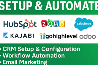 setup automate hubspot zoho salesforce CRM kajabi gohighlevel clickfunnels odoo