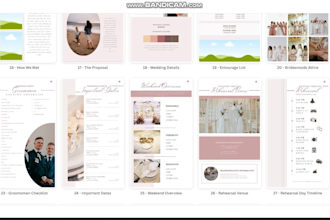 provide 120 wedding planner templates