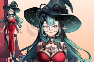 draw and rig live2d vtuber, 2d vtuber model, 2d vtuber rigging, pngtuber
