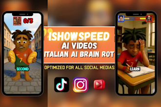 create viral ishowspeed ai parody video, italian brain rot style, shorts video