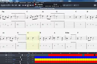 transcribe any song into sheet music or guitar tabs