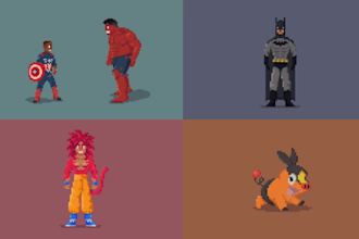 do pixel rpg character design, sprite animation, sprite sheets, game art assets