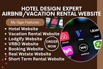 design a stunning airbnb, vacation rental, lodgify, vrbo, or property website