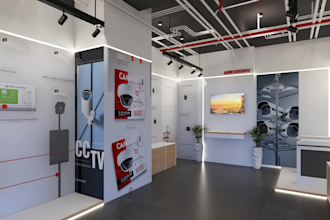 interior design, 3d render for cctv, IT solutions display centre