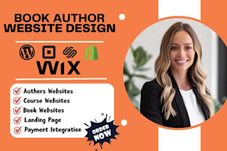 design wix book author website, book author portfolio, book author landing page
