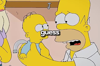 create yellow cartoon character,simpsons style animation, family guy