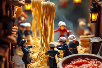 do video art animation ai generated food photography for menus social media ads