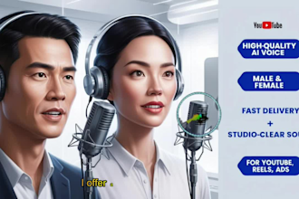 realistic ai voice over male and female for all social media
