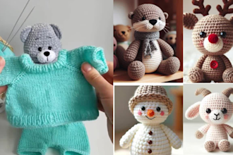 create custom plushie animal stuffed toy soft hand made crochet plush patterns