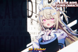 design 3d vtuber character avatar model furry avatar for vtuber vrchat animaze
