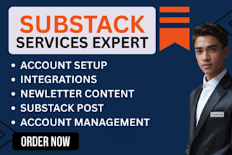 setup substack account, substack newsletter,email template, substack integration