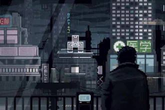 create 2d pixel art lofi animation loop gif sprite scene in 8bit or 16bit style