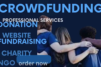 create crowdfunding wordpress website, charity donation ngo fundraising website
