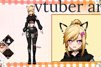 design and rig male female custom  live2d vtuber model