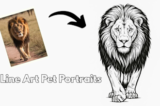 create stunning ai line art pet portraits from your photos