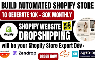 build automated shopify dropshipping store ecommerce website development expert
