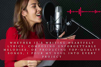 write sing your custom song pop rock edm or kids music ghostwriter singer