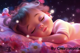 create original 10 lullaby, baby sleep music videos with branded youtube channel