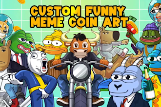 draw funny meme coin art for you