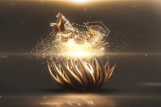 create amazing golden lotus flower animation in HD quality