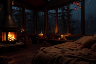 create cozy rain and relaxing video for meditation