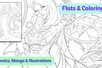 color or flat your drawing, illustration, lineart and comic