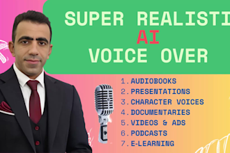 deliver natural human like male and female ai voiceovers with perfect clarity