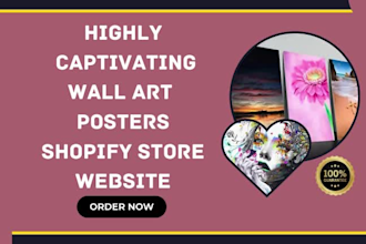 design highly captivating wall art poster prints artwork shopify store website
