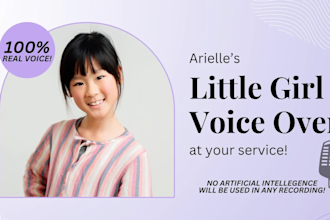 record a real little girl voiceover kid australian child