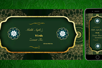 create a digital wedding invitation video and card in islamic touch