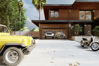 design home garden, pool, patio, villa, farmhouse
