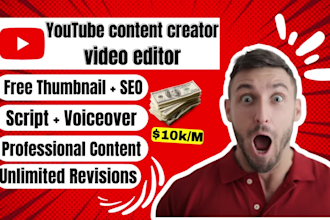 be your youtube content creator and video editor