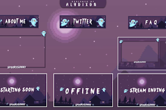 design animated custom stream overlay for twitch