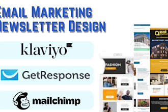 design responsive mailchimp,klaviyo, getresponse email marketing newsletter
